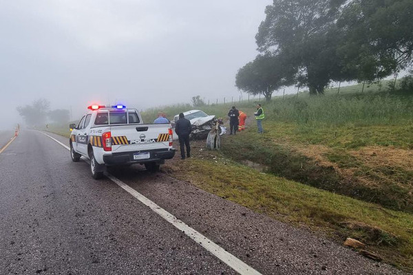 Foto: camioneta accidentada (Policía Caminera).