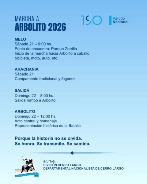 Marcha a Arbolito 2026