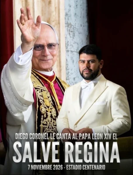El tenor melense Diego Coronel se prepara para interpretar Salve Regina ante el papa León XIV durante la vigilia en el Estadio Centenario.