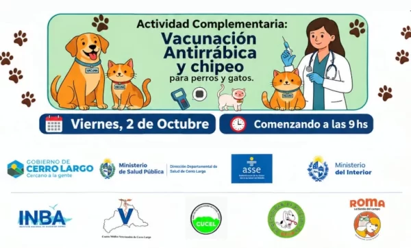 La jornada se desarrolla hoy en la policlínica de ASSE de La Pedrera con servicios gratuitos de salud humana y animal. (Afiche promocional)