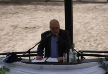 Alfredo Fratti durante la ceremonia de apertura de la 105.ª Expo Melo en el local Conventos.