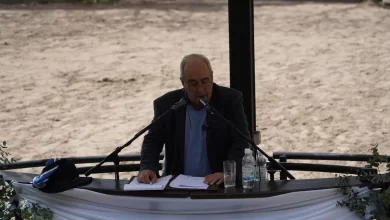 Alfredo Fratti durante la ceremonia de apertura de la 105.ª Expo Melo en el local Conventos.